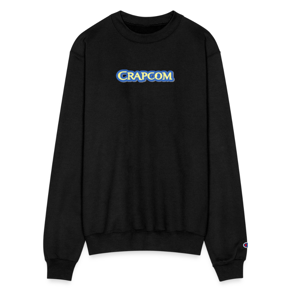 Crapcom funny parody Videogame Gift for Gamers & PC players Champion Unisex Powerblend Sweatshirt - black