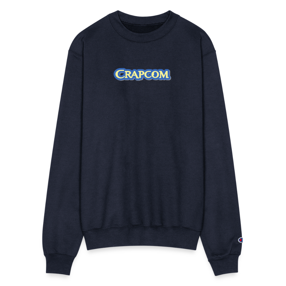 Crapcom funny parody Videogame Gift for Gamers & PC players Champion Unisex Powerblend Sweatshirt - navy