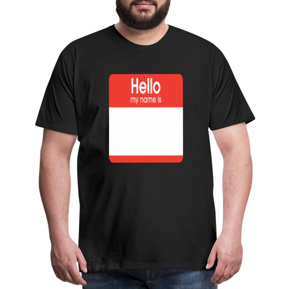 Hello My Name Is Red customizable template Men's Premium T-Shirt add your own photos, images, designs, quotes, texts, and more - black