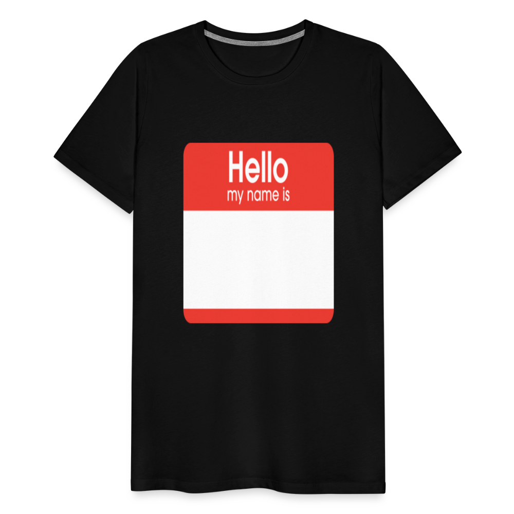 Hello My Name Is Red customizable template Men's Premium T-Shirt add your own photos, images, designs, quotes, texts, and more - black
