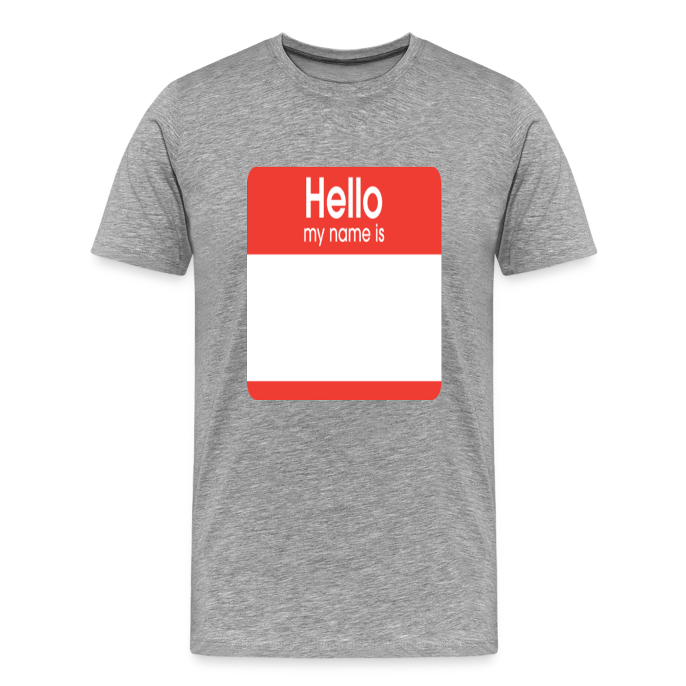 Hello My Name Is Red customizable template Men's Premium T-Shirt add your own photos, images, designs, quotes, texts, and more - heather gray