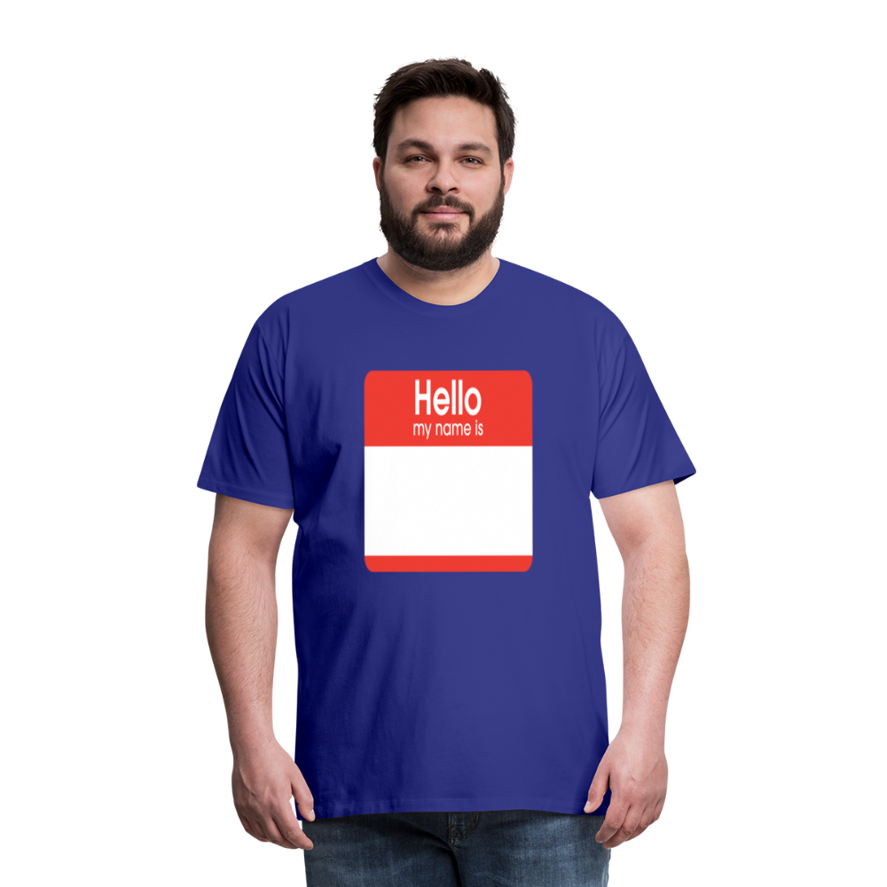 Hello My Name Is Red customizable template Men's Premium T-Shirt add your own photos, images, designs, quotes, texts, and more - royal blue