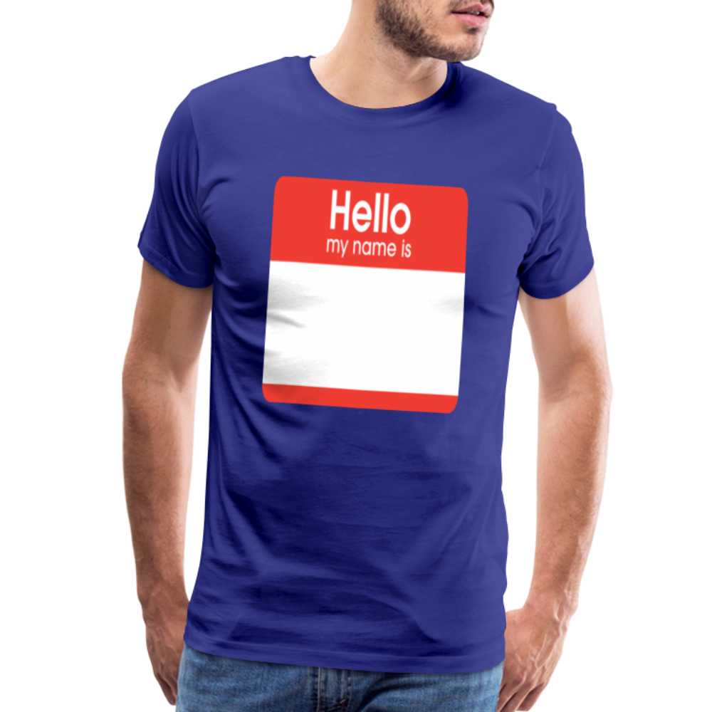 Hello My Name Is Red customizable template Men's Premium T-Shirt add your own photos, images, designs, quotes, texts, and more - royal blue