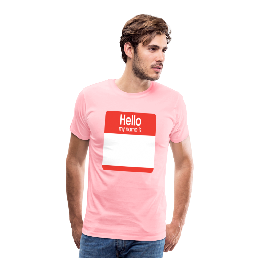 Hello My Name Is Red customizable template Men's Premium T-Shirt add your own photos, images, designs, quotes, texts, and more - pink