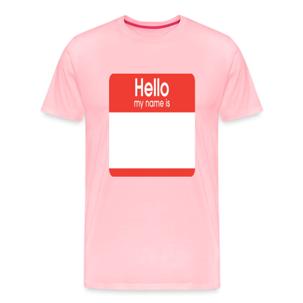Hello My Name Is Red customizable template Men's Premium T-Shirt add your own photos, images, designs, quotes, texts, and more - pink