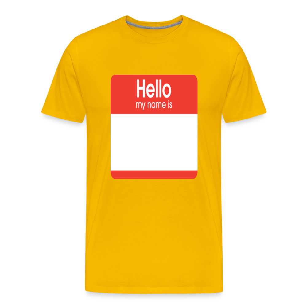 Hello My Name Is Red customizable template Men's Premium T-Shirt add your own photos, images, designs, quotes, texts, and more - sun yellow