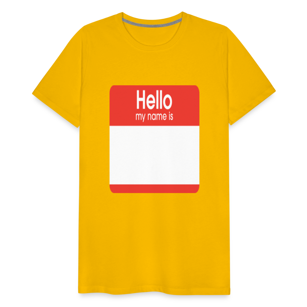 Hello My Name Is Red customizable template Men's Premium T-Shirt add your own photos, images, designs, quotes, texts, and more - sun yellow