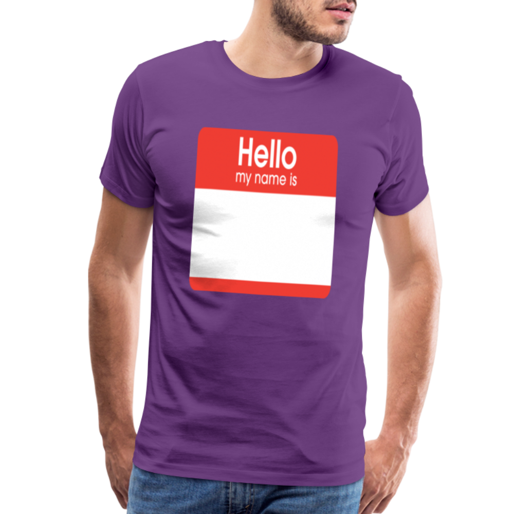 Hello My Name Is Red customizable template Men's Premium T-Shirt add your own photos, images, designs, quotes, texts, and more - purple