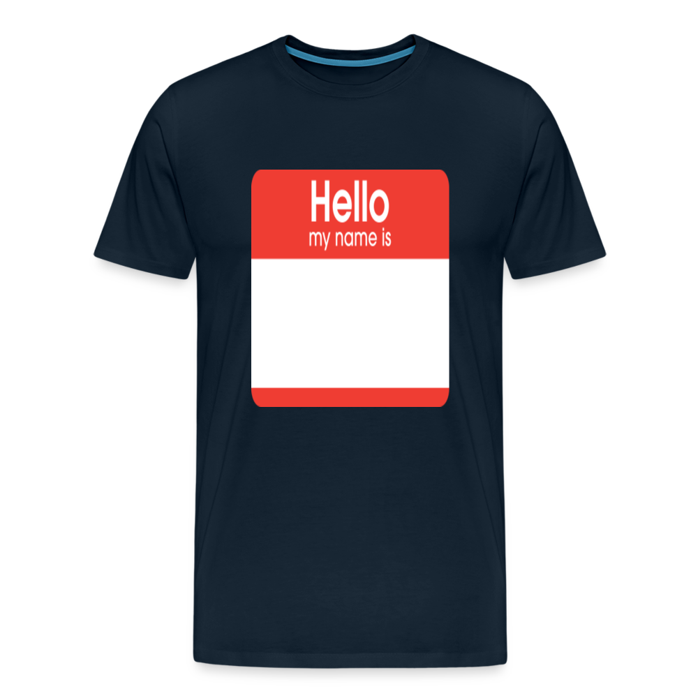 Hello My Name Is Red customizable template Men's Premium T-Shirt add your own photos, images, designs, quotes, texts, and more - deep navy