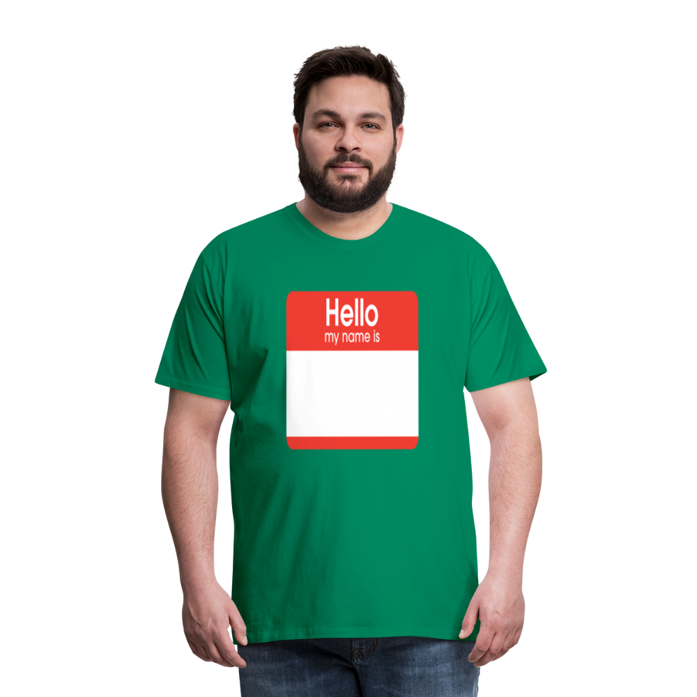 Hello My Name Is Red customizable template Men's Premium T-Shirt add your own photos, images, designs, quotes, texts, and more - kelly green