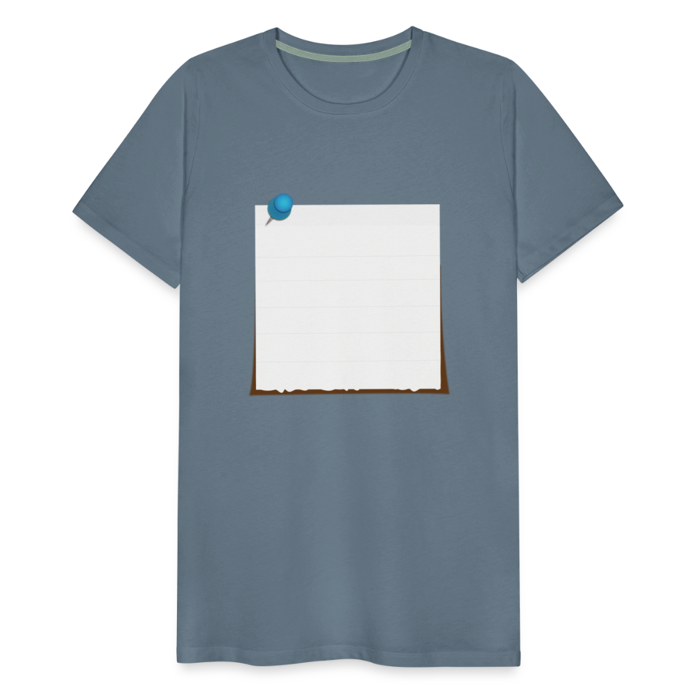 Sticky Note customizable personalized Template Men's Premium T-Shirt add your own photos, images, designs, quotes, texts, and more - steel blue