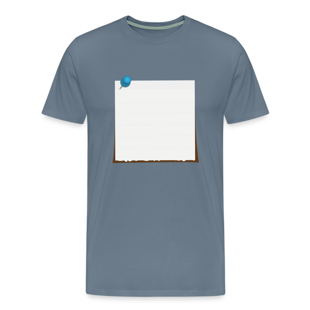 Sticky Note customizable personalized Template Men's Premium T-Shirt add your own photos, images, designs, quotes, texts, and more - steel blue
