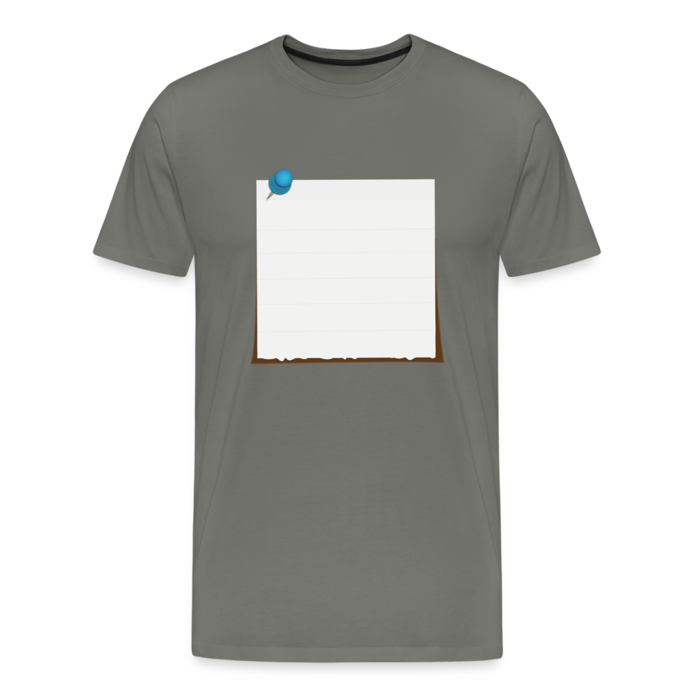 Sticky Note customizable personalized Template Men's Premium T-Shirt add your own photos, images, designs, quotes, texts, and more - asphalt gray