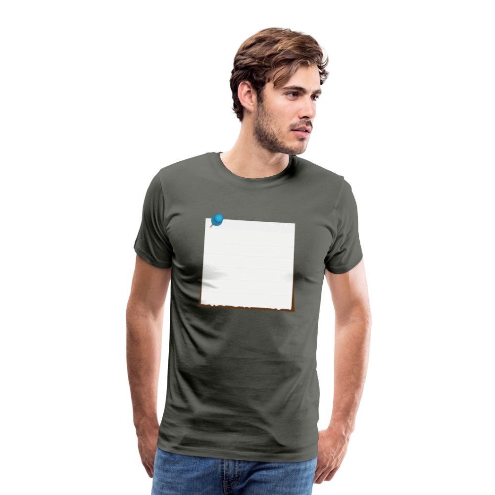 Sticky Note customizable personalized Template Men's Premium T-Shirt add your own photos, images, designs, quotes, texts, and more - asphalt gray