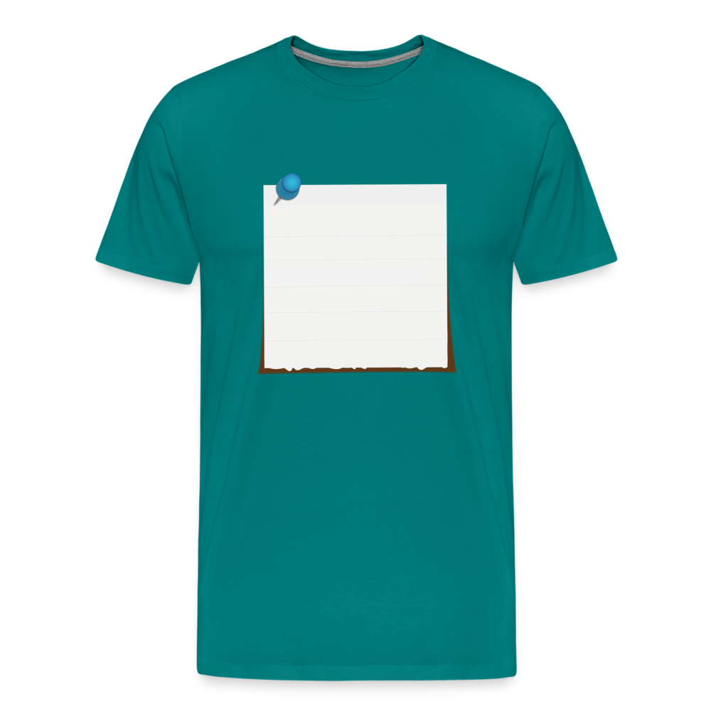 Sticky Note customizable personalized Template Men's Premium T-Shirt add your own photos, images, designs, quotes, texts, and more - teal