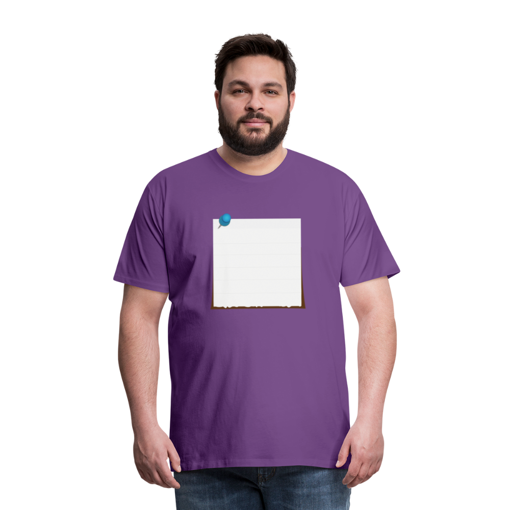 Sticky Note customizable personalized Template Men's Premium T-Shirt add your own photos, images, designs, quotes, texts, and more - purple