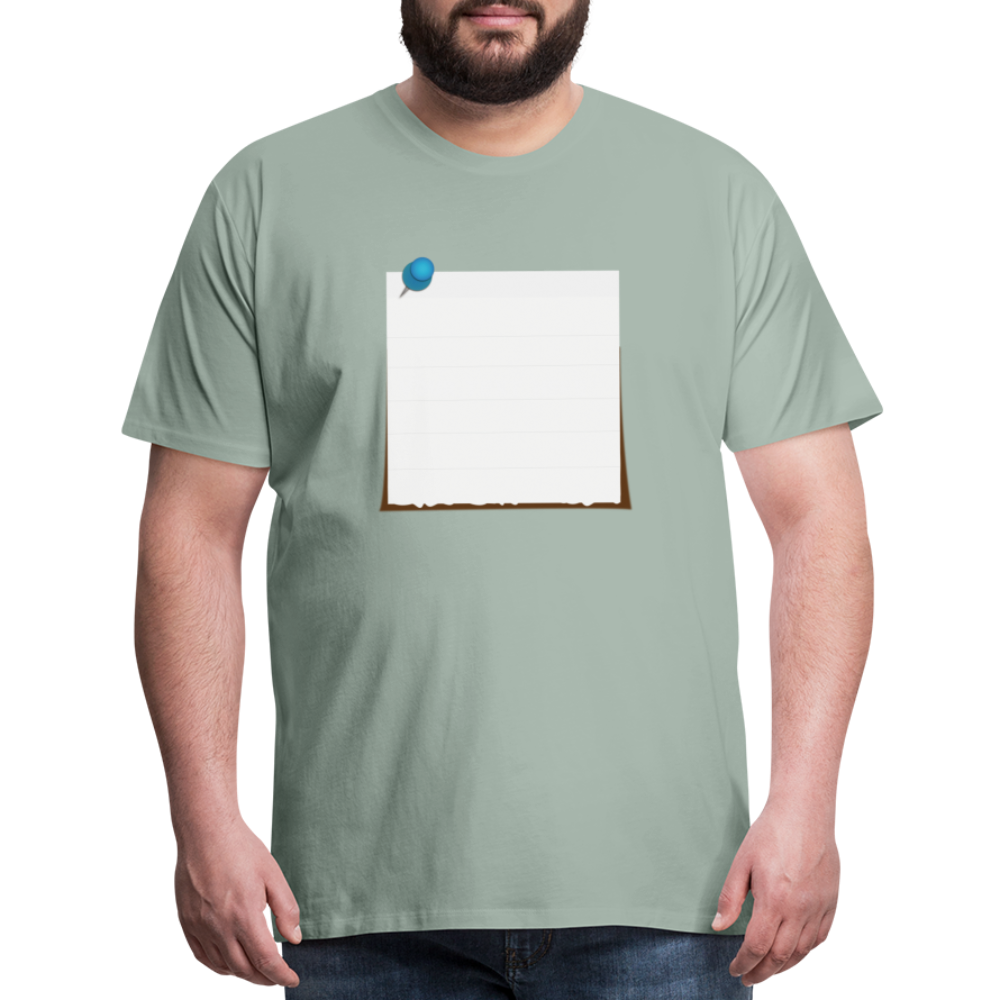 Sticky Note customizable personalized Template Men's Premium T-Shirt add your own photos, images, designs, quotes, texts, and more - steel green
