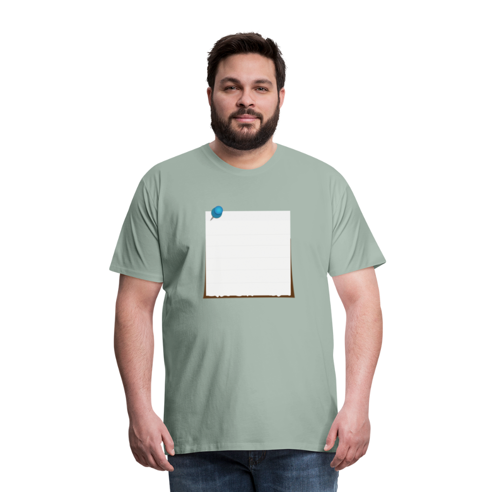 Sticky Note customizable personalized Template Men's Premium T-Shirt add your own photos, images, designs, quotes, texts, and more - steel green
