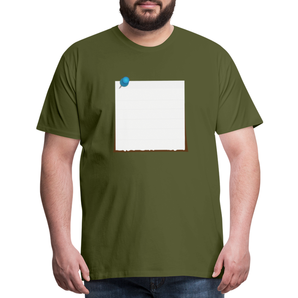 Sticky Note customizable personalized Template Men's Premium T-Shirt add your own photos, images, designs, quotes, texts, and more - olive green