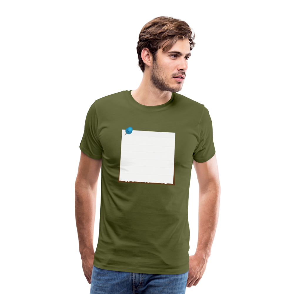 Sticky Note customizable personalized Template Men's Premium T-Shirt add your own photos, images, designs, quotes, texts, and more - olive green