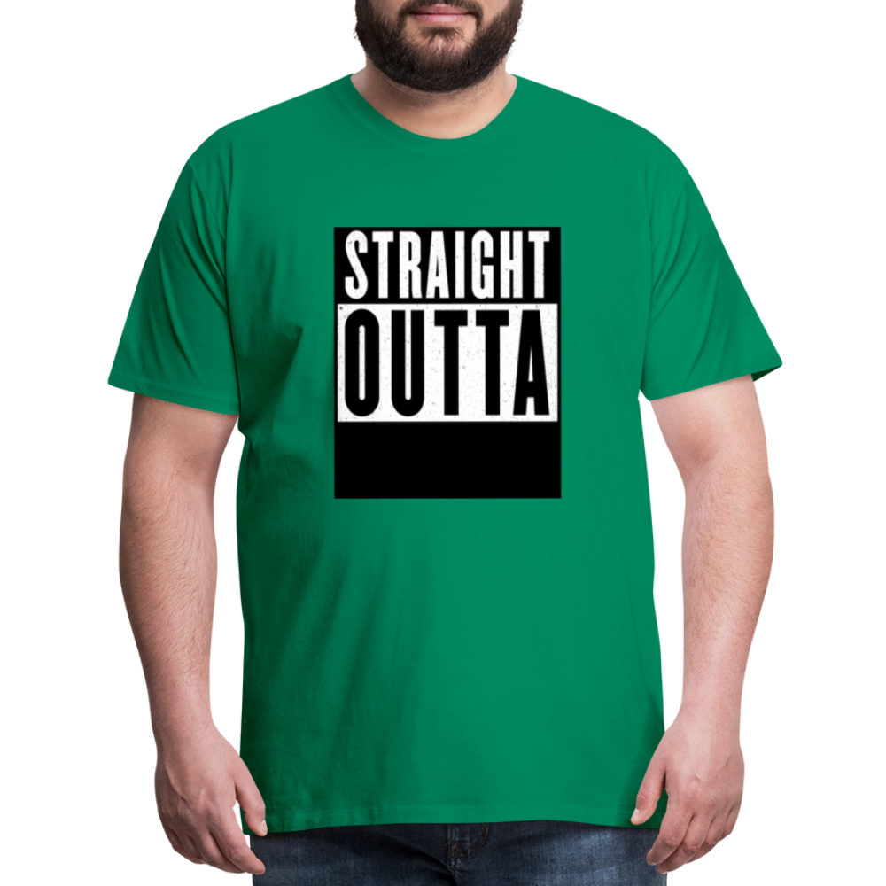 Straight Outta customizable personalized design template Men's Premium T-Shirt add your own photos, images, designs, quotes, texts, and more - kelly green