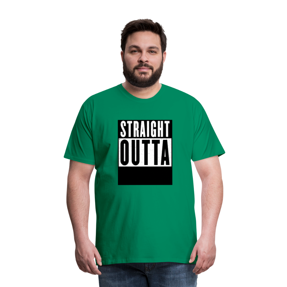 Straight Outta customizable personalized design template Men's Premium T-Shirt add your own photos, images, designs, quotes, texts, and more - kelly green