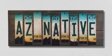 AZ Native License Plate Tag Strip Novelty Wood Sign WS-002