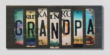 Grandpa License Plate Tag Strip Novelty Wood Sign WS-001