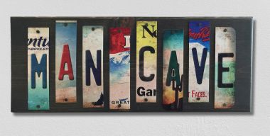 Man Cave License Plate Tag Strip Novelty Wood Sign WS-004