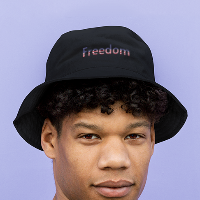 Freedom Patriotic Word Art Bucket Hat