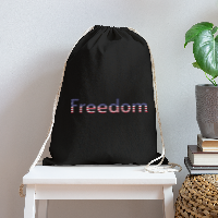 Freedom Patriotic Word Art Cotton Drawstring Bag