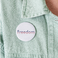Freedom Patriotic Word Art Buttons large 2.2'' (5-pack)