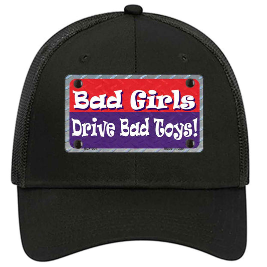 Bad Girls Drive Bad Toys Novelty Black Mesh License Plate Hat