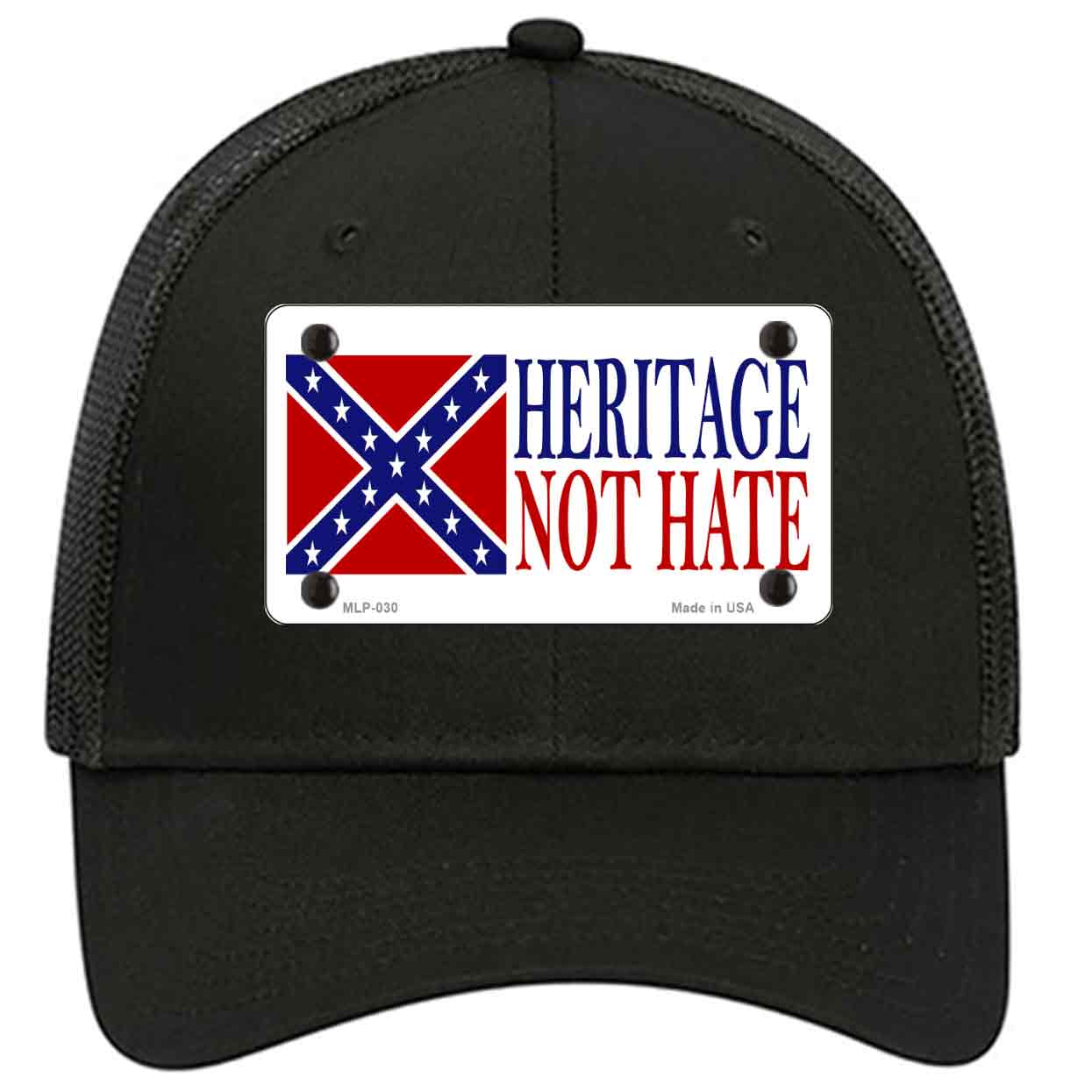 Heritage Not Hate Flag Novelty Black Mesh License Plate Hat