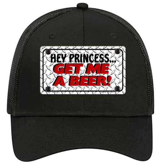 Get Me a Beer Novelty Black Mesh License Plate Hat