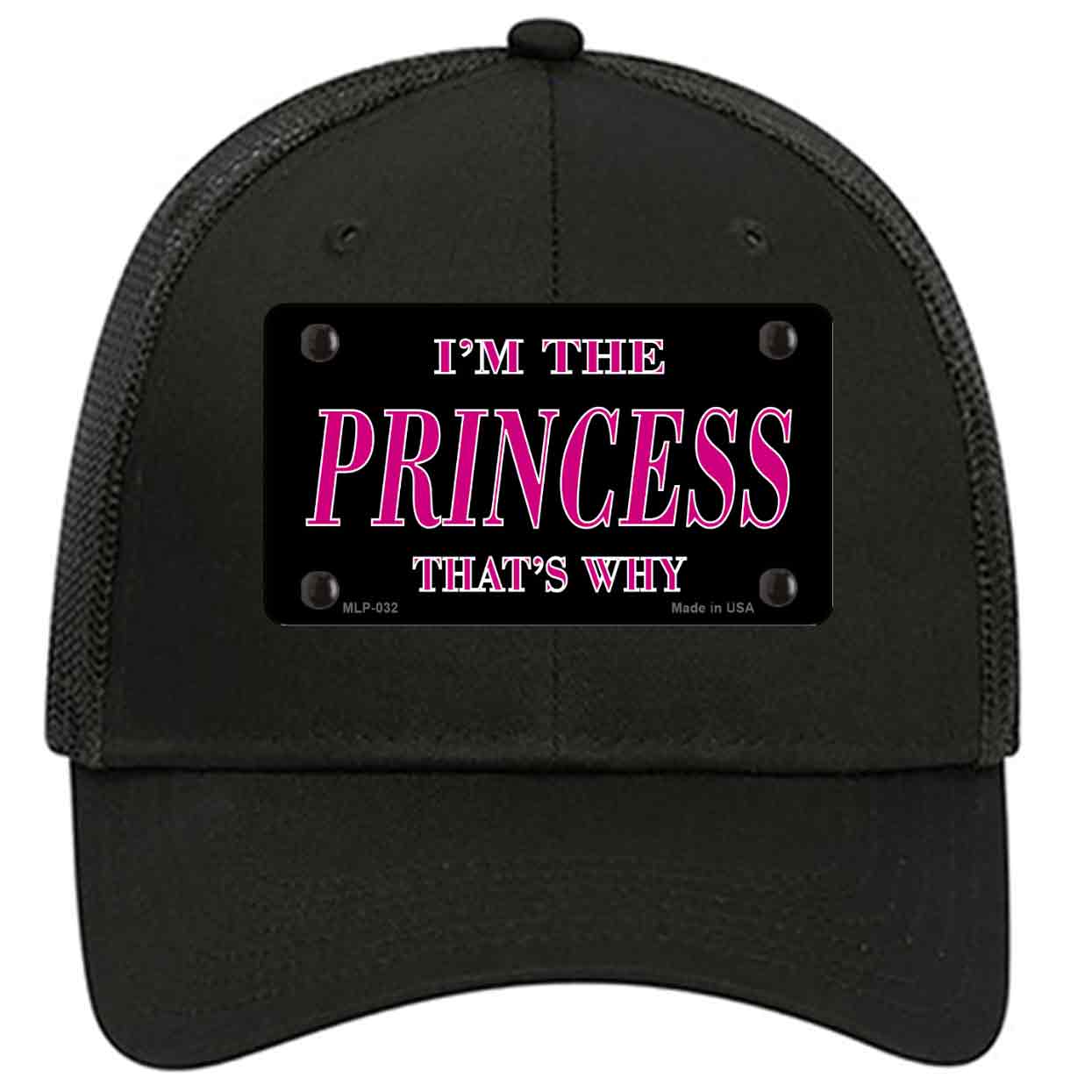 Princess Thats Why Novelty Black Mesh License Plate Hat