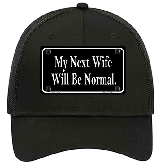 My Next Wife Novelty Black Mesh License Plate Hat