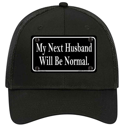 My Next Husband Novelty Black Mesh License Plate Hat