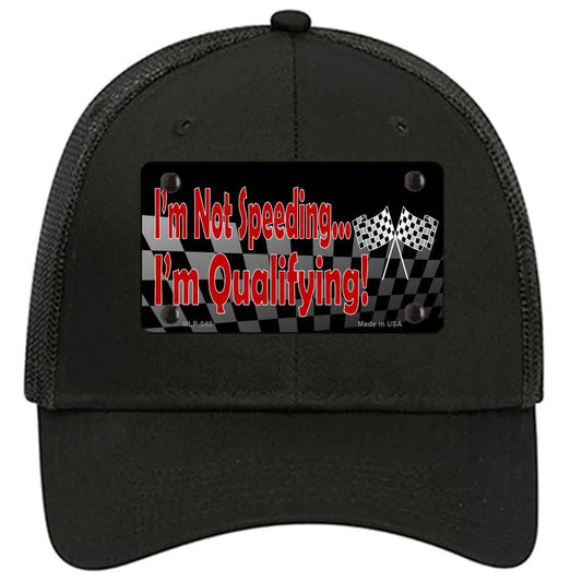 Im Qualifying Novelty Black Mesh License Plate Hat