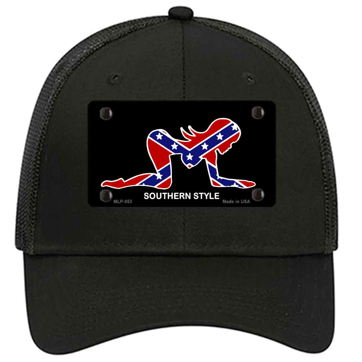 Southern Style Sexy Novelty Black Mesh License Plate Hat
