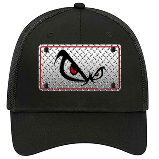 No Fear Eyes Diamond Novelty Black Mesh License Plate Hat