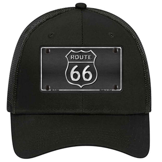 Route 66 Shield Black Novelty Black Mesh License Plate Hat