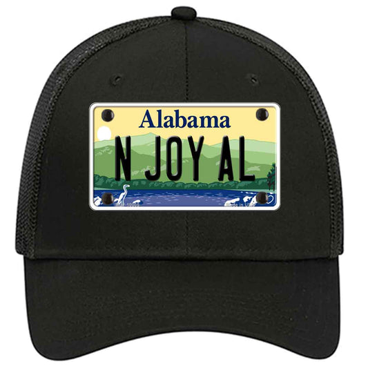 N Joy AL Alabama Novelty Black Mesh License Plate Hat