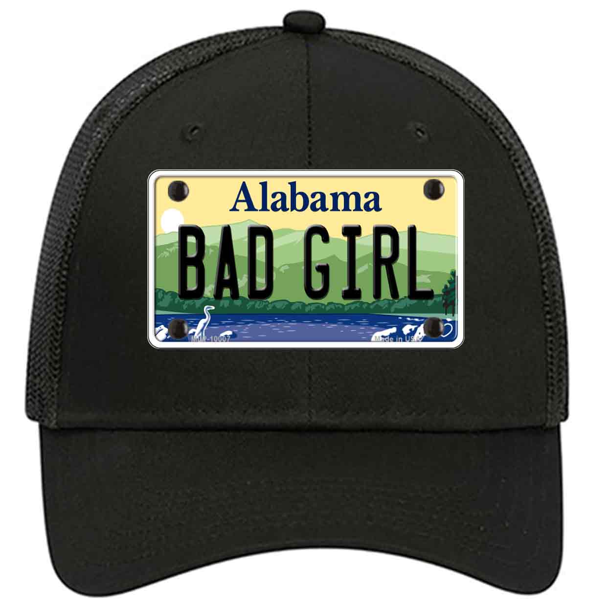 Bad Girl Alabama Novelty Black Mesh License Plate Hat