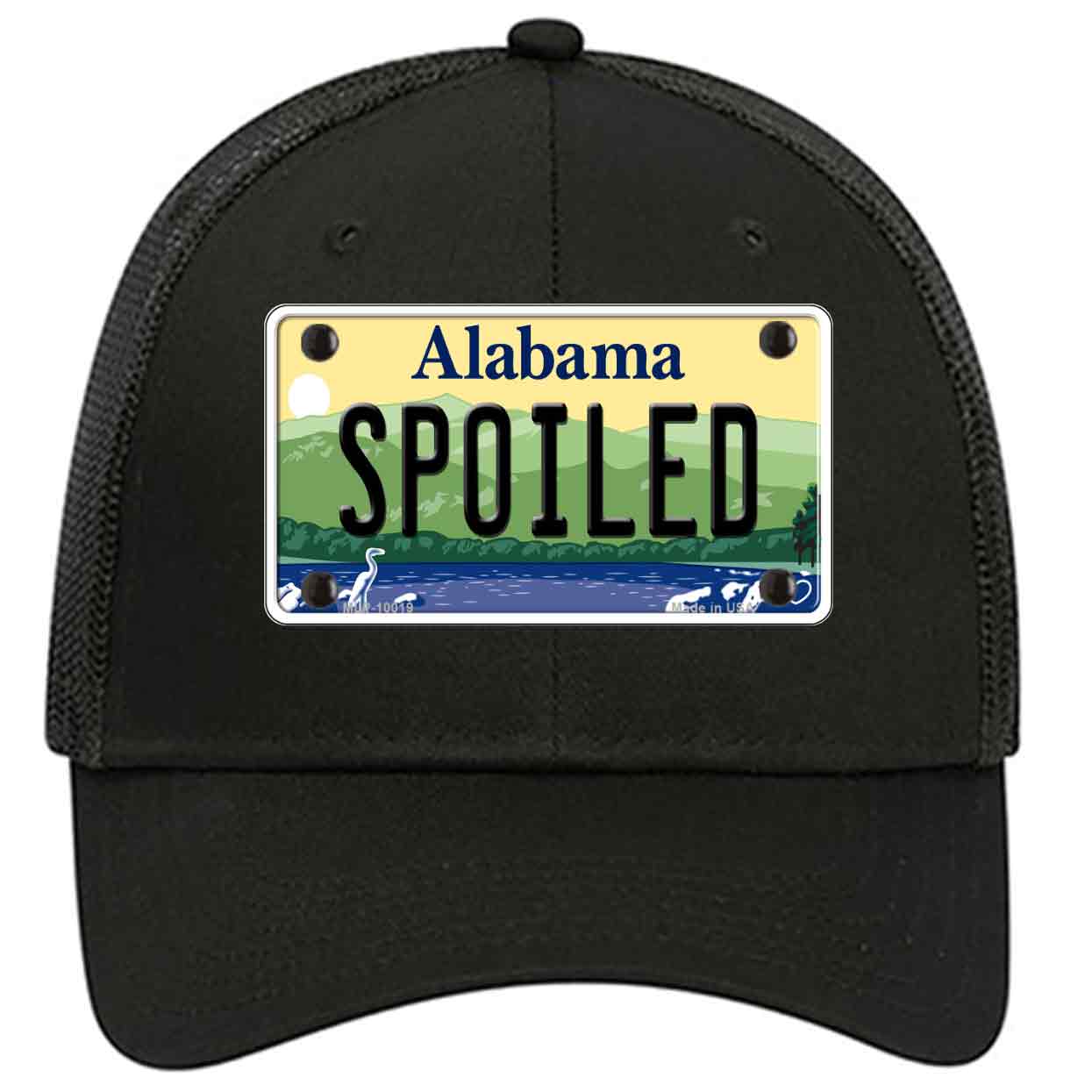 Spoiled Alabama Novelty Black Mesh License Plate Hat