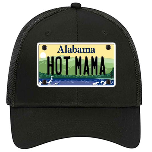 Hot Mama Alabama Novelty Black Mesh License Plate Hat