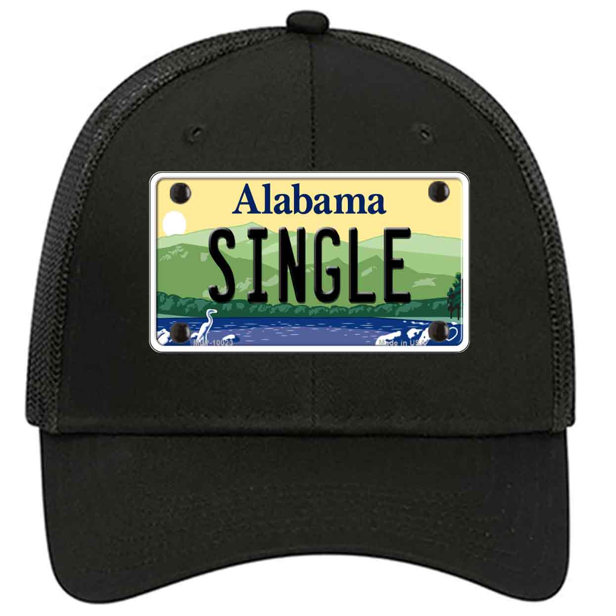 Single Alabama Novelty Black Mesh License Plate Hat