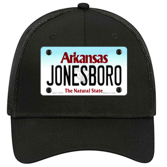 Jonesboro Arkansas Novelty Black Mesh License Plate Hat