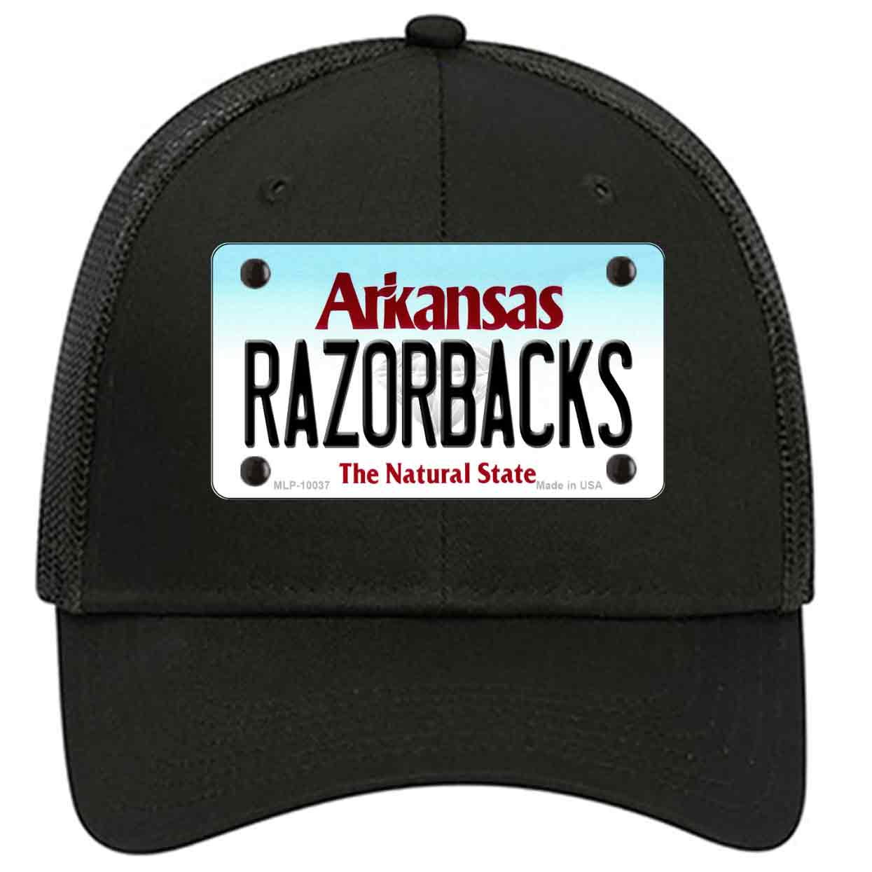 Razorbacks Arkansas Novelty Black Mesh License Plate Hat