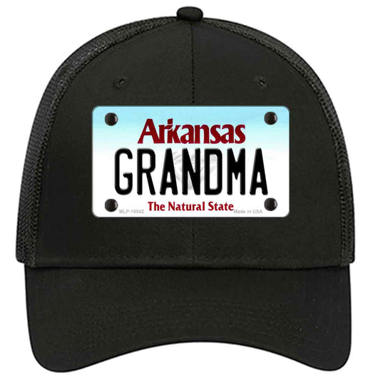Grandma Arkansas Novelty Black Mesh License Plate Hat